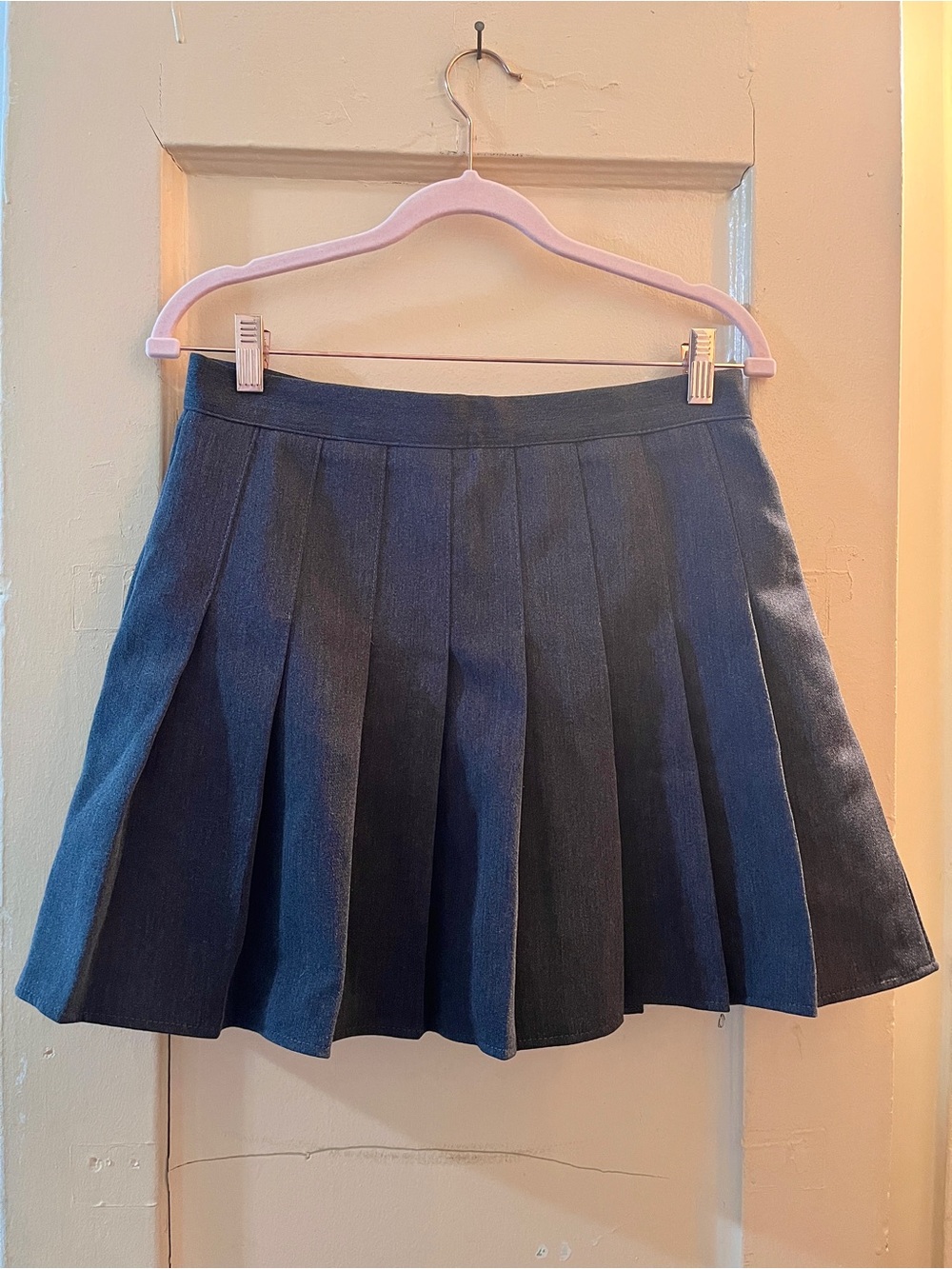 SAMDAO Dark Gray High Waisted Pleated Mini Skirt w/ Safety Shorts XL